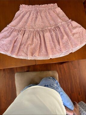 Women's Pink Polka Dot Ruffle Skater Skirt
Brand:Alelly
